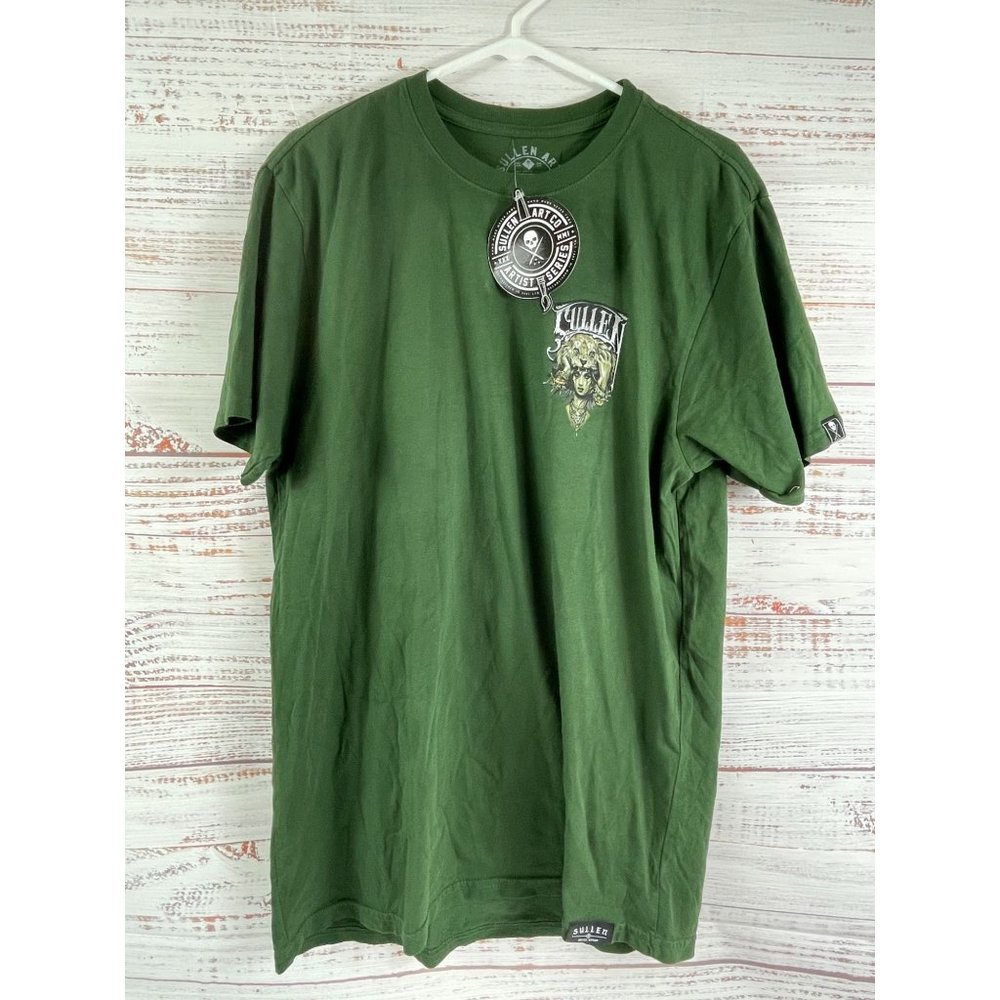 NWT Green‎ Sullen Artist Series Woman Lion Head Buckle sz Large Tattoo Art 🖌️